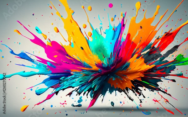 Fototapeta Exploding Paint colours 4