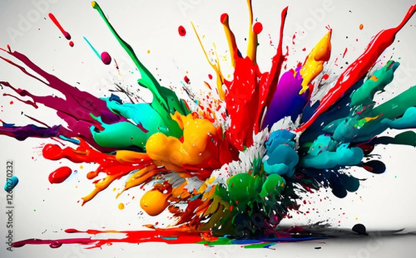 Fototapeta Exploding paint colours 1