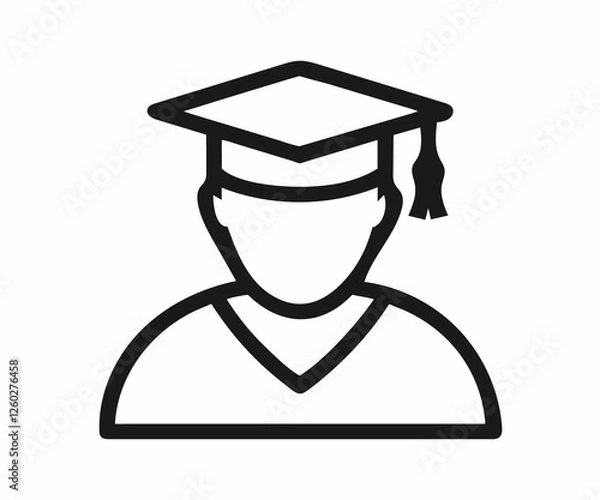 Fototapeta A simple graphic of a graduated student.
