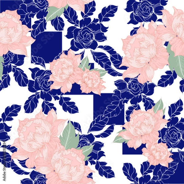 Obraz Beautiful seamless pattern with flower background 