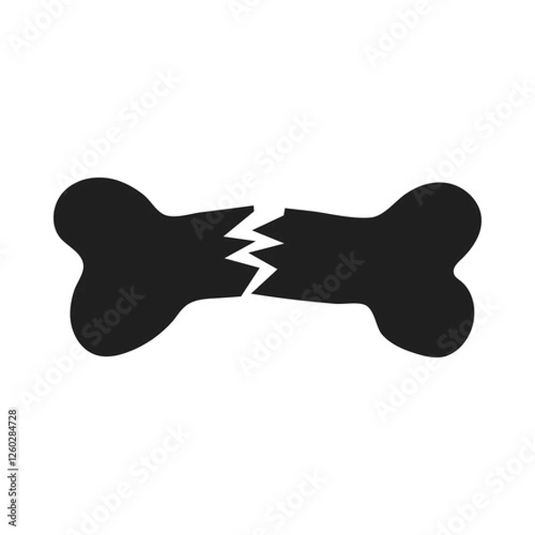 Fototapeta Broken bone icon vector. Simple broken bone sign