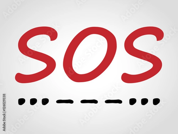 Obraz SOS Morse code distress signal. 