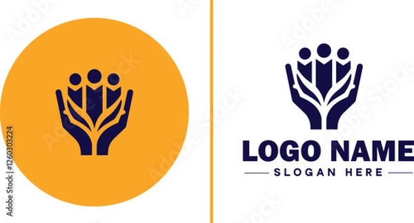 Obraz Volunteer Organization icon Nonprofit organization Charitable organization Community service group flat logo sign symbol editable vector