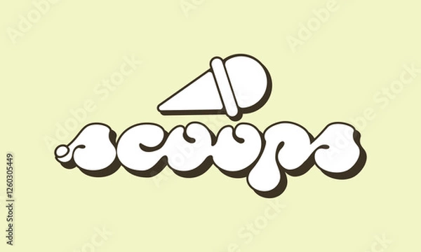 Obraz Scoops lettering suitable suitable for ice cream brand