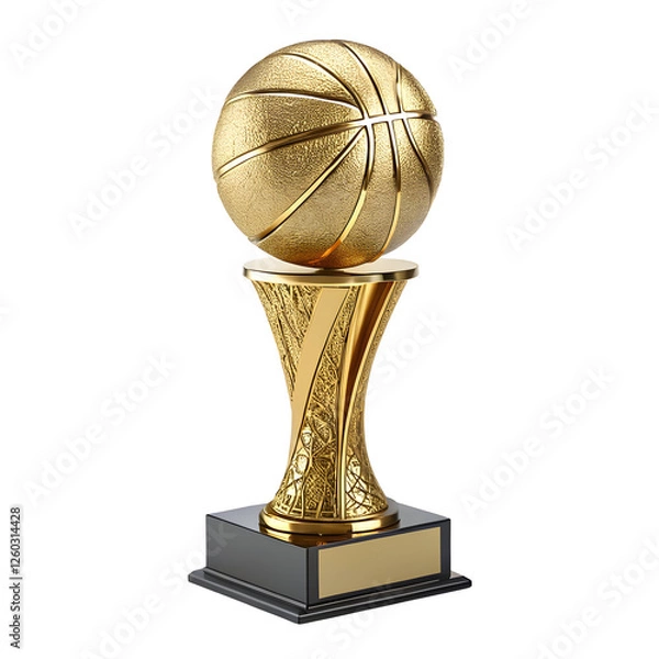 Fototapeta Golden Basketball Trophy in isolate background