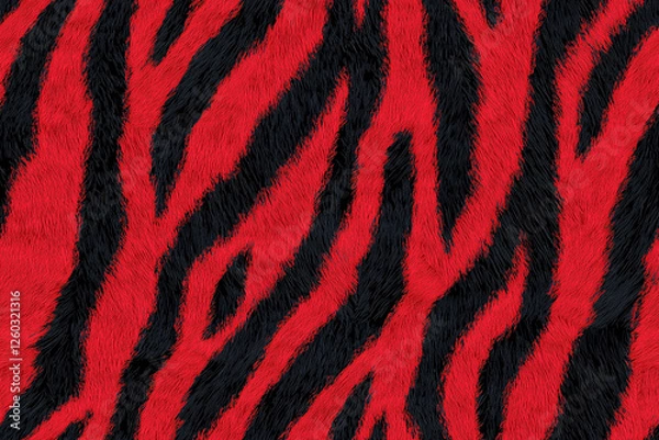 Fototapeta red and black tiger fur pattern