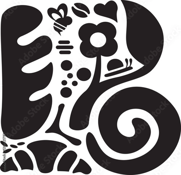 Obraz letter B logo bakery and nature isolated pattern