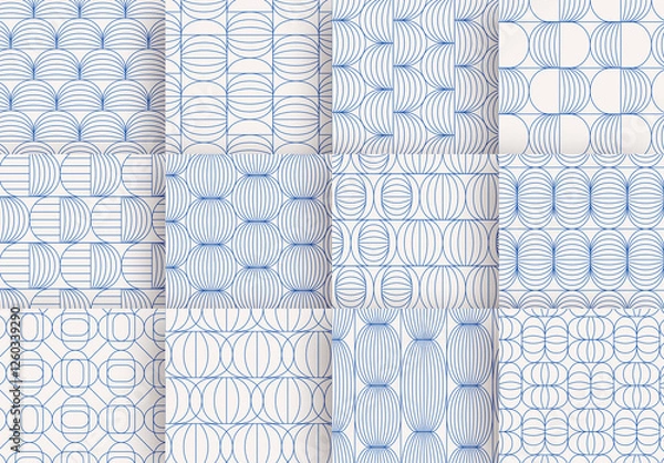 Fototapeta Seamless Pattern Set with Round Geometric Shapes