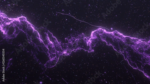 Fototapeta Abstract purple energy waves in deep space