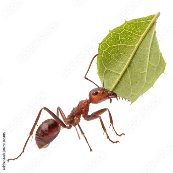 Fototapeta RARE LEAFCUTTER ANT IN ISOLATE BACKGROUND