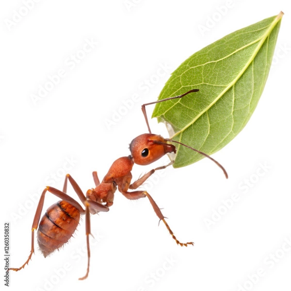 Fototapeta RARE LEAFCUTTER ANT IN ISOLATE BACKGROUND