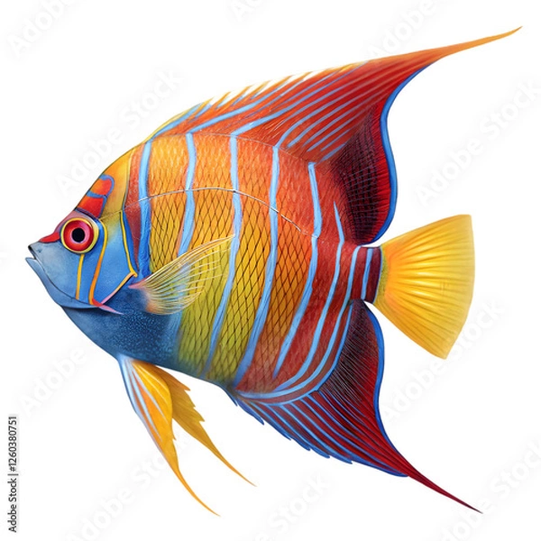 Fototapeta Rainbow Angelfish in isolate white background