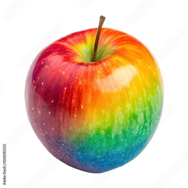 Fototapeta Rainbow Apple in isolate white background