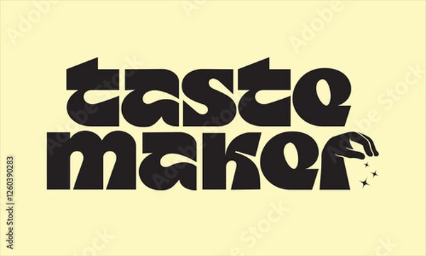 Obraz tastemaker logotype, seasoning hand on letter r