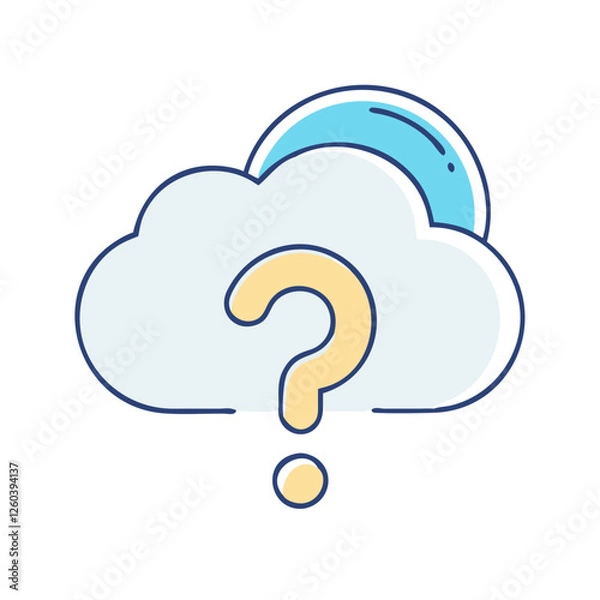 Fototapeta question mark in a cloud icon, question mark in a cloud vector illustration-question mark in a cloud perfect for question mark in a cloud logos and icons