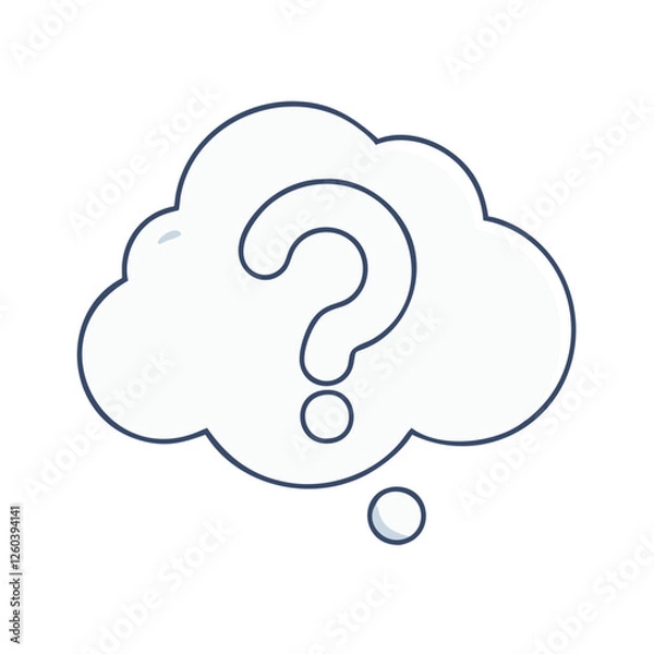 Obraz question mark in a cloud icon, question mark in a cloud vector illustration-question mark in a cloud perfect for question mark in a cloud logos and icons