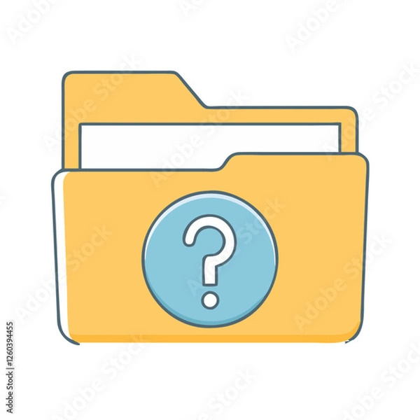 Obraz question mark in folder icon, question mark in folder vector illustration-question mark in folder perfect for question mark in folder logos and icons