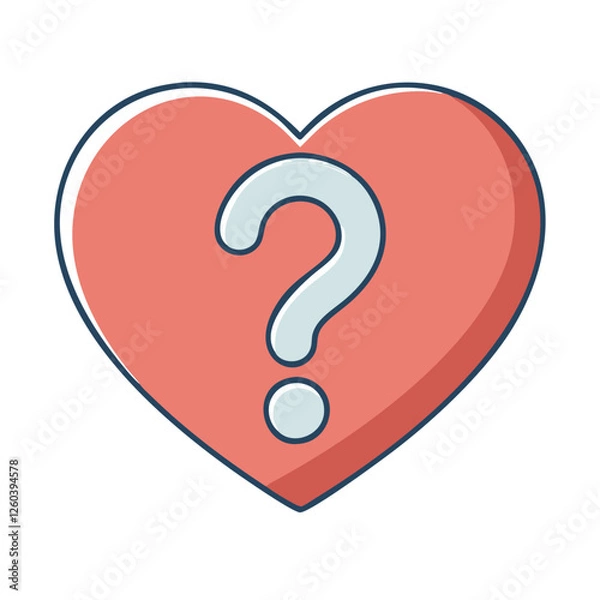 Obraz question mark in heart emotional query icon, question mark in heart emotional query vector,