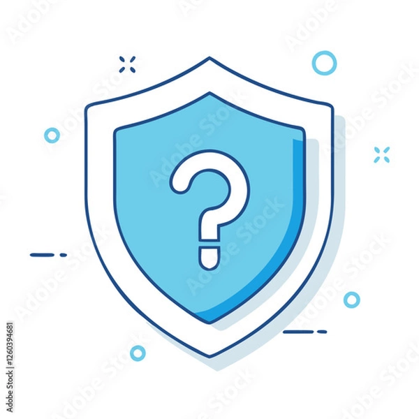 Obraz question mark in shield security inquiry icon, question mark in shield security inquiry vector, 