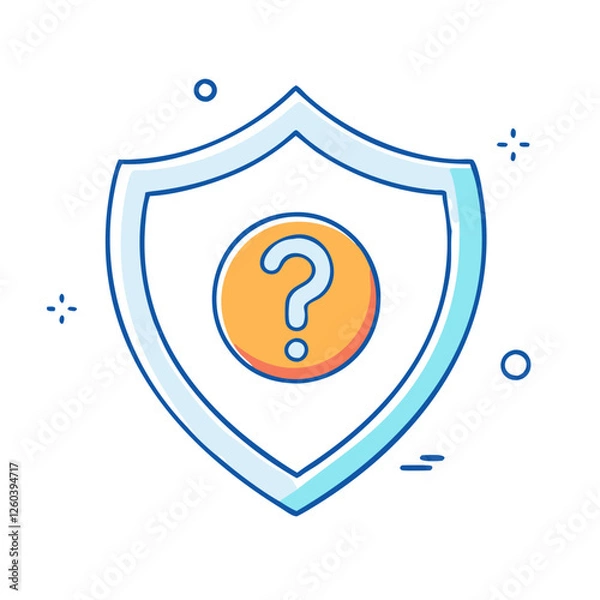 Fototapeta question mark in shield security inquiry icon, question mark in shield security inquiry vector, 