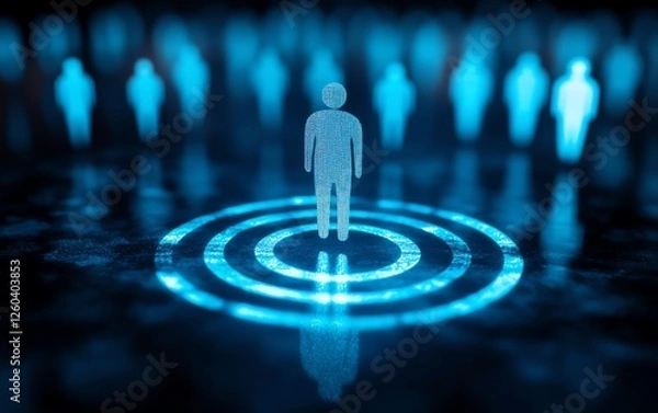 Obraz Target audience identification through market research, personalized strategies to engage customer segments, charts, graphs, customer personas, and tailored marketing campaigns