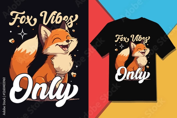 Fototapeta Fox Vibes – Stylish Fox T-Shirt Design & Vector Graphic for Wildlife and Nature Lovers