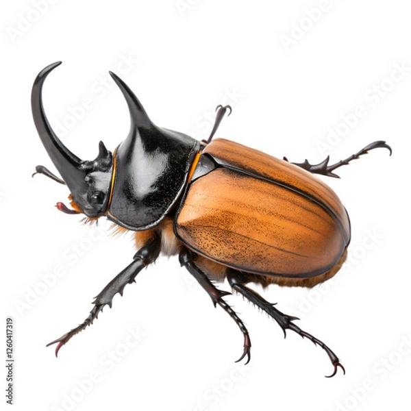 Fototapeta Rhinoceros Beetle in isolate white background