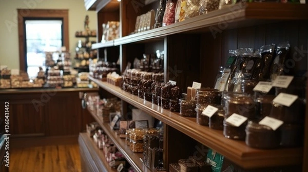 Fototapeta Gourmet Chocolate and Confectionery Display at a Local Chocolate Shop