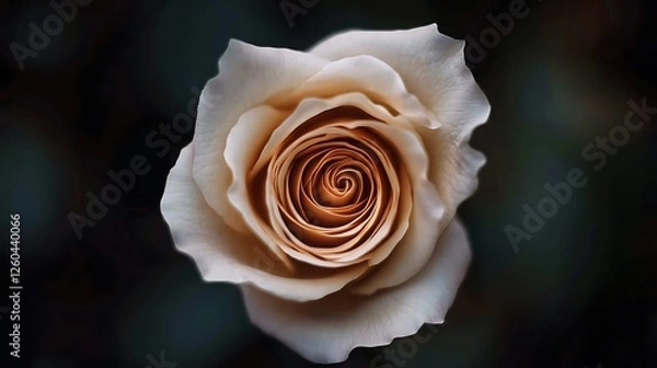 Fototapeta A close-up view of a beautifully opened rose showcasing its intricate layers against a blurred background