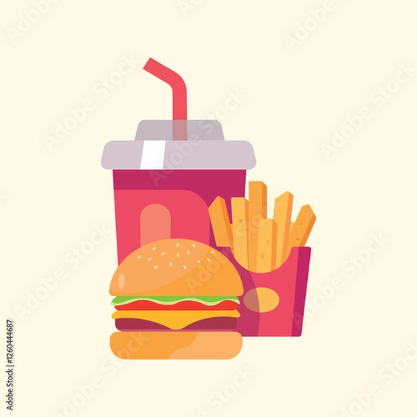 Obraz Vector fast food advertising composition