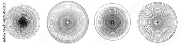 Fototapeta Intricate hand-drawn vector illustration of circular patterns with varying sizes and textures
