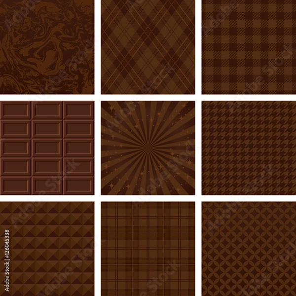 Obraz 茶色　バレンタイン　広告背景　9種