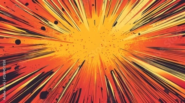 Fototapeta Amber background with sharp angular streaks and smooth halftone effects