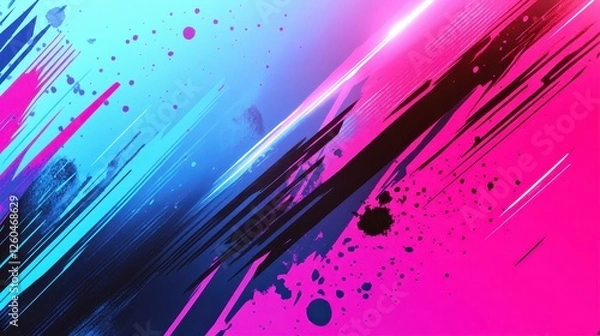 Obraz Bold comic background with glowing edges and halftone dots