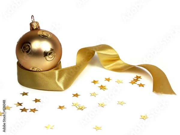 Obraz gold christmas ball
