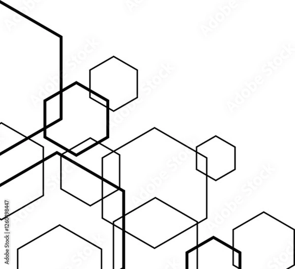 Fototapeta Hexagonal Corner Line Style