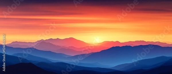 Obraz Sunset Over Arid Desert Landscape View