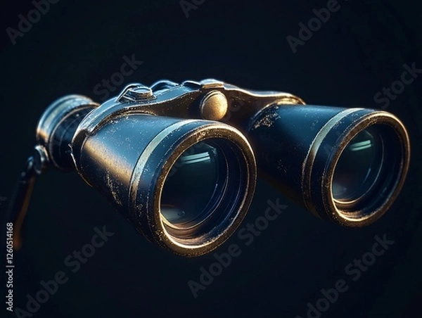 Fototapeta Ultra-Realistic Binoculars Icon in Hyper-Detailed 5D