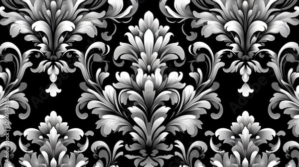 Fototapeta Geometric Black and White Seamless Pattern for Backgrounds