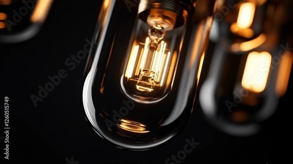 Obraz Close-up Incandescent Lightbulb Against Background - Concept