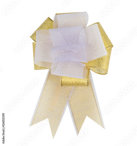 Obraz White ribbon bow isolated on white background