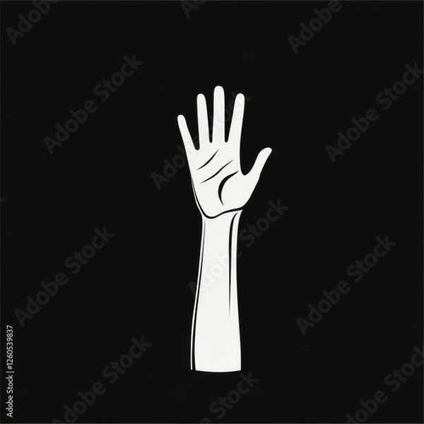 Fototapeta Upward Raised Hand Graphic Illustration