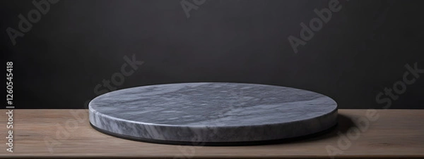 Fototapeta Realistic photo of a round table with a marble top
