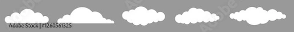 Fototapeta vector or illustration of white clouds with blue and grey background. 2D cloud vector