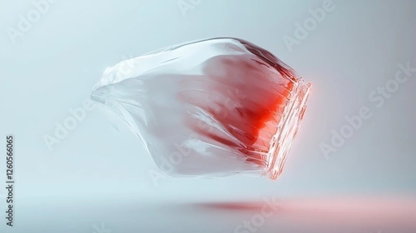 Fototapeta  Abstract Crystal Shape with Red Highlights