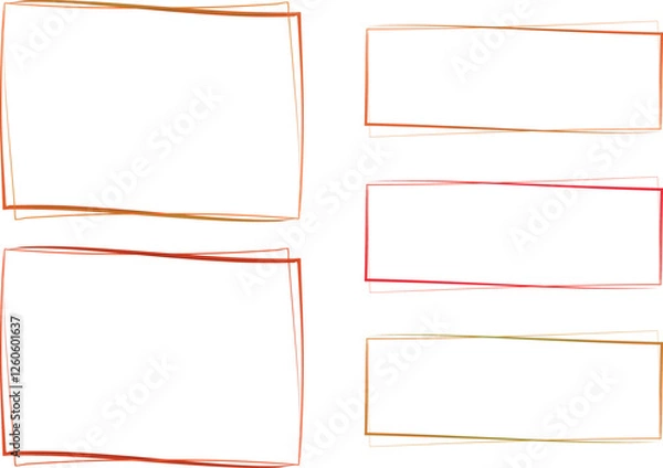 Fototapeta red orange colorful thin abstract squares and rectangles collection