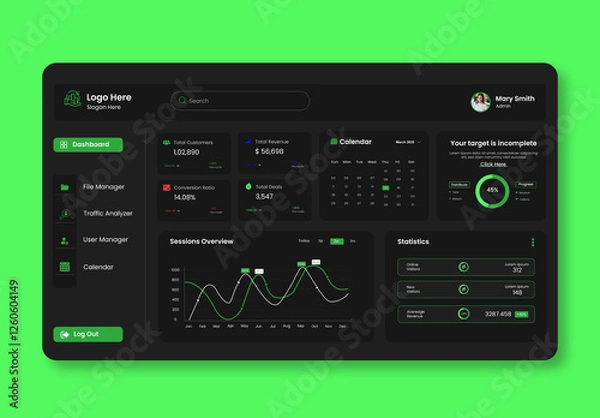 Fototapeta Admin Dashboard Template
