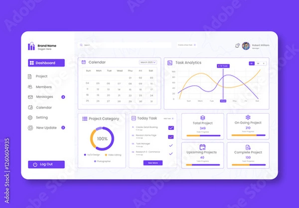 Fototapeta Task Management Dashboard