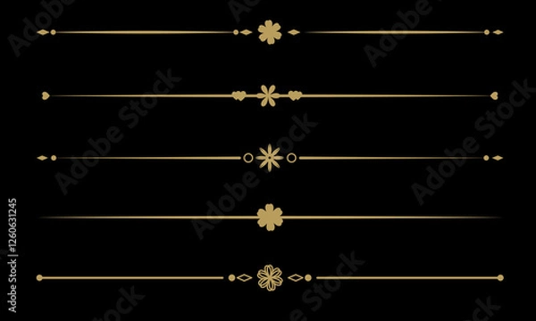 Fototapeta Text Divider Vectors. Separator vintage. decorative line.