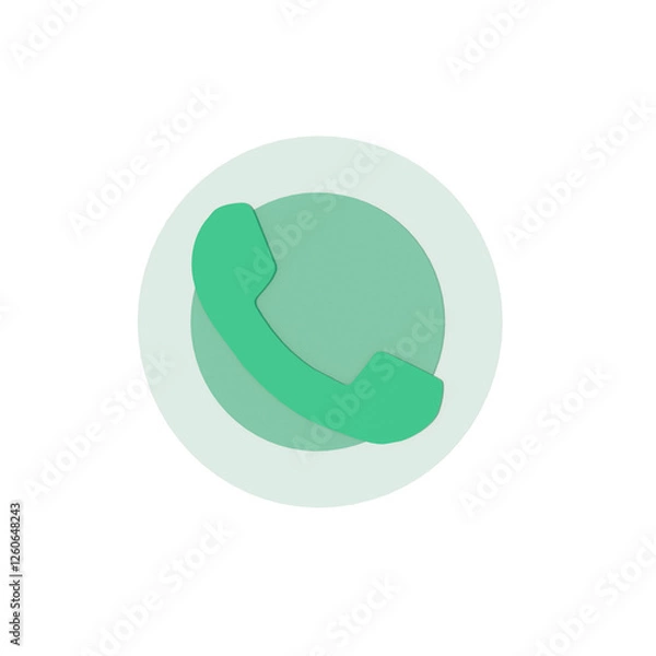 Fototapeta 3D phone call icon object